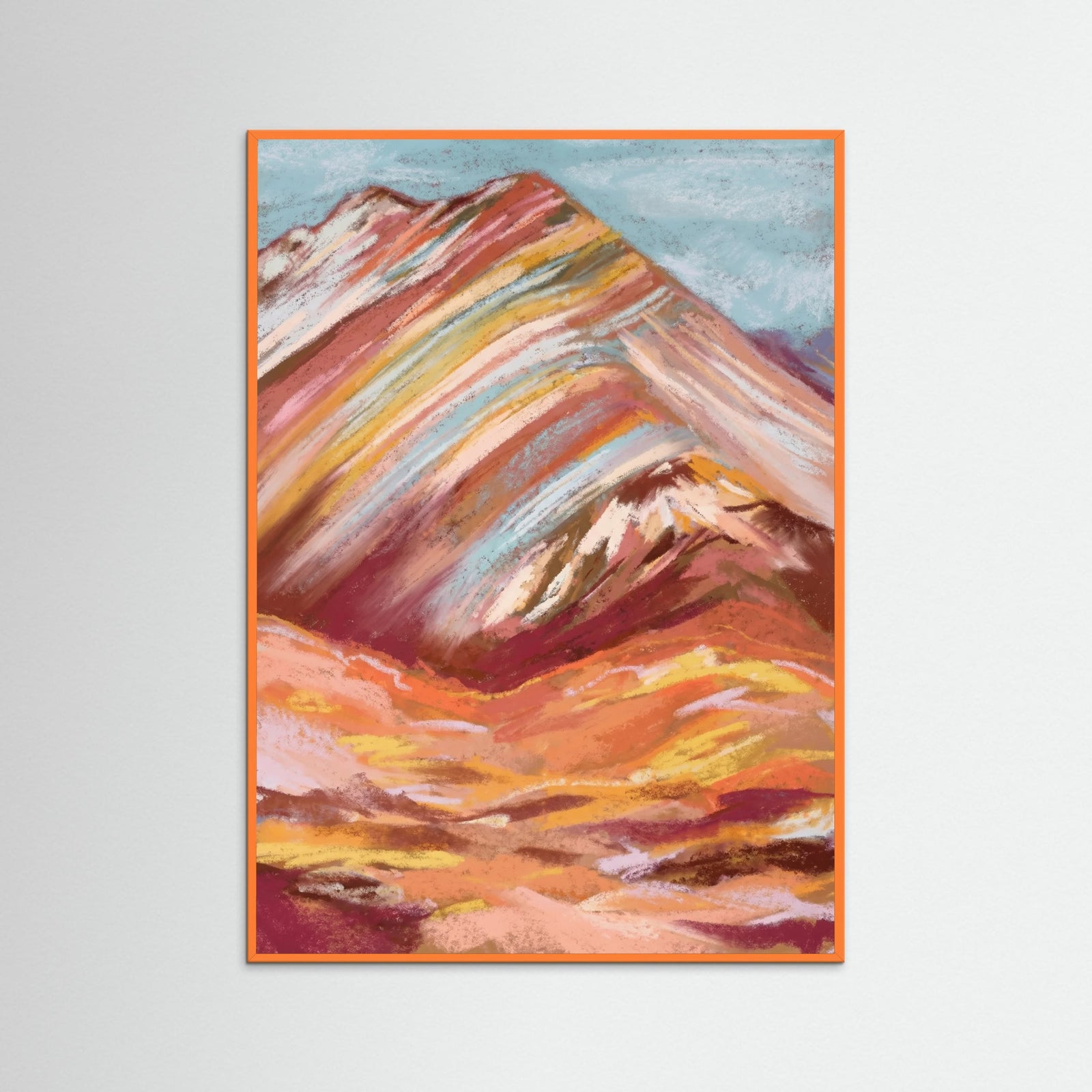 Orange Wood Vibrant Mountain Layers