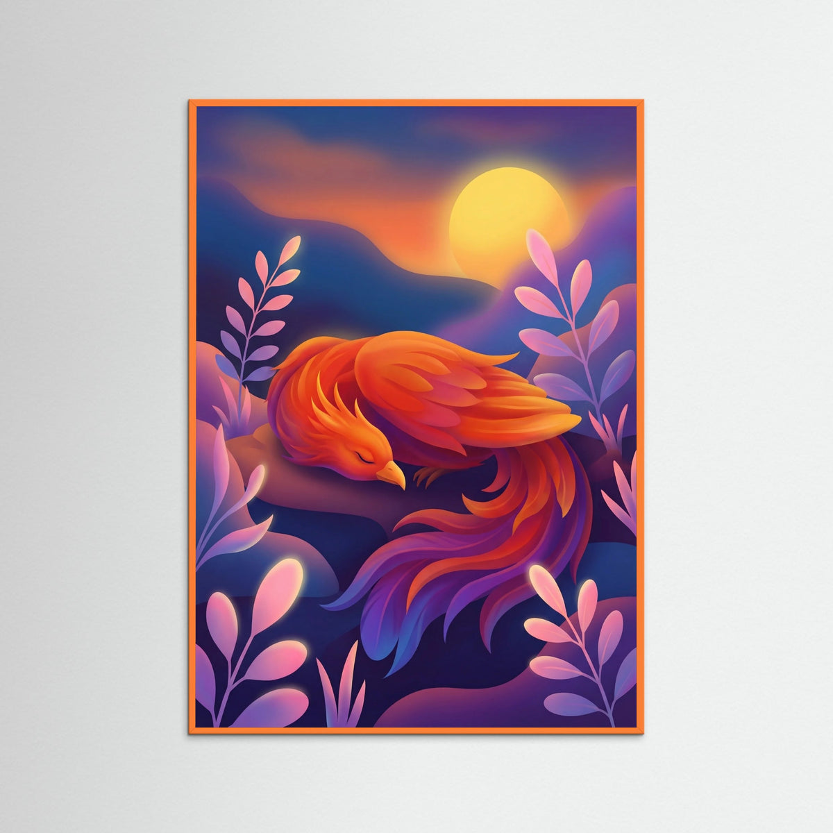 Orange Wood Vibrant Mystic Dawn
