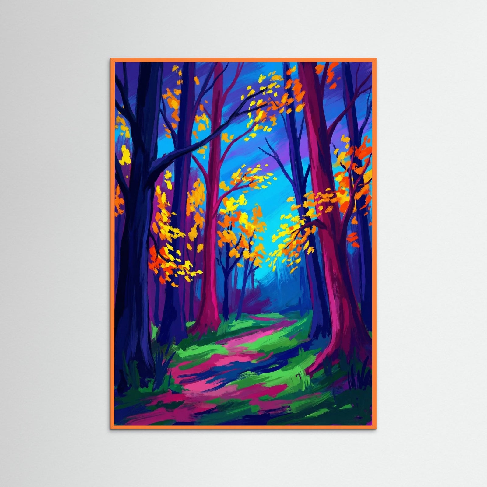 Orange Wood Vibrant River Flow