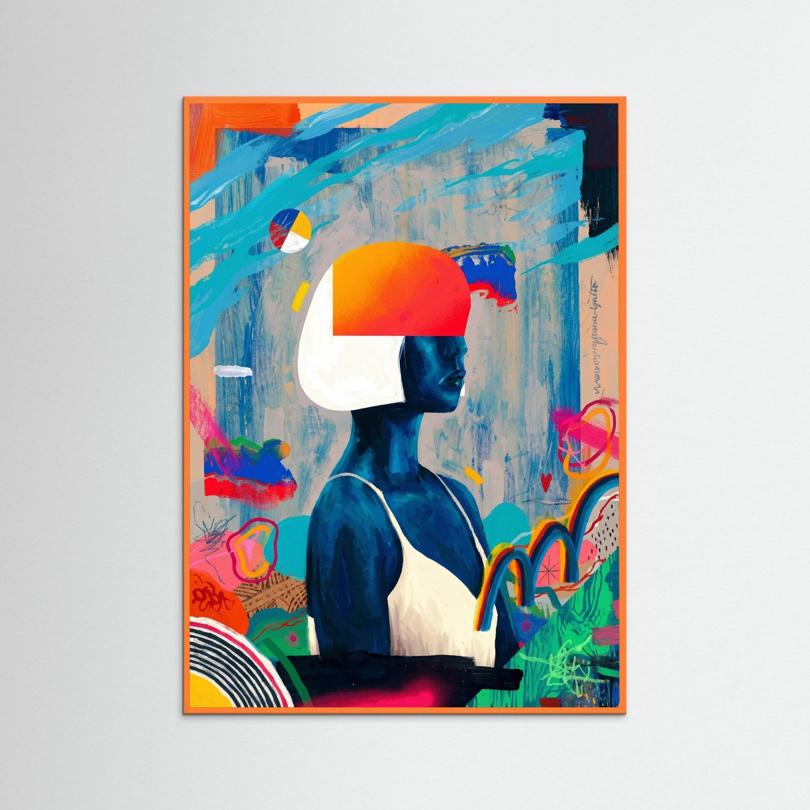 Orange Wood Vibrant Silhouette