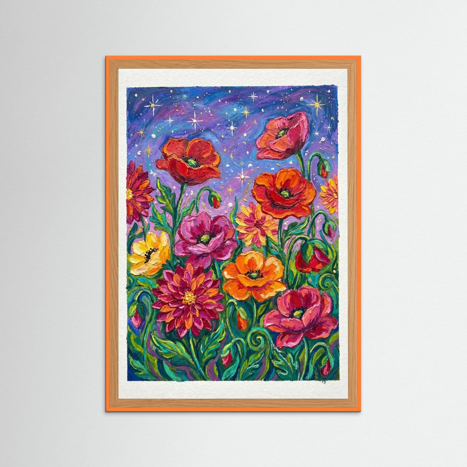 Orange Wood Vibrant Sunflower Dream