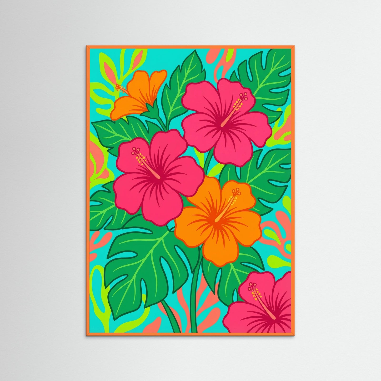 Orange Wood Vibrant Sunflower Vase