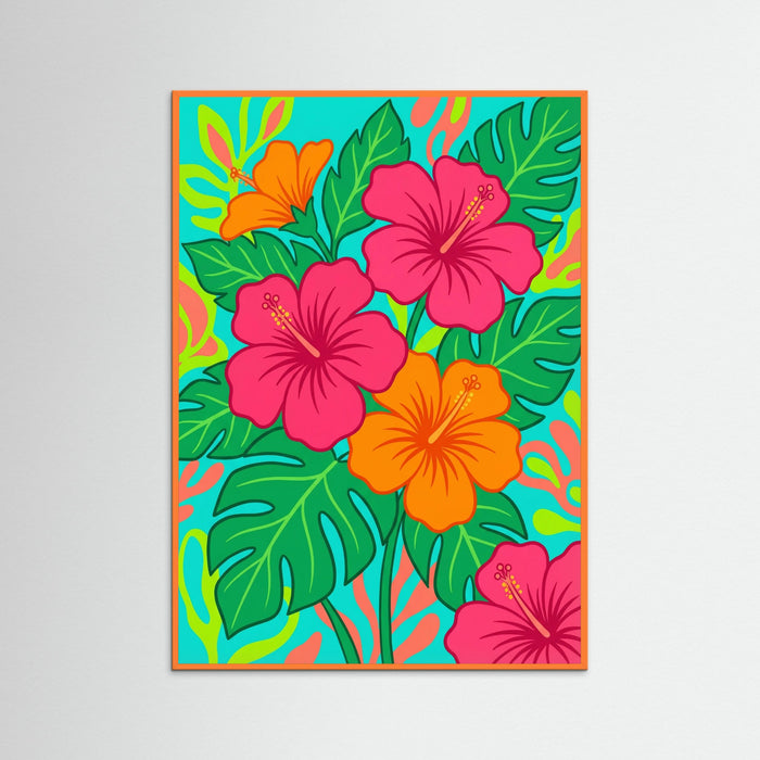 Orange Wood Vibrant Sunflower Vase