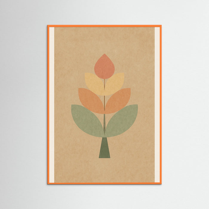 Orange Wood Vintage Blue