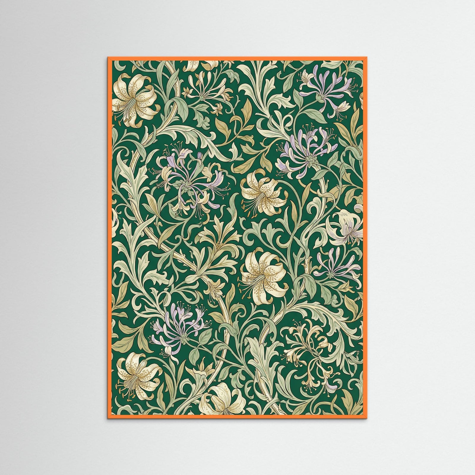 Orange Wood Vintage Botanical Motif