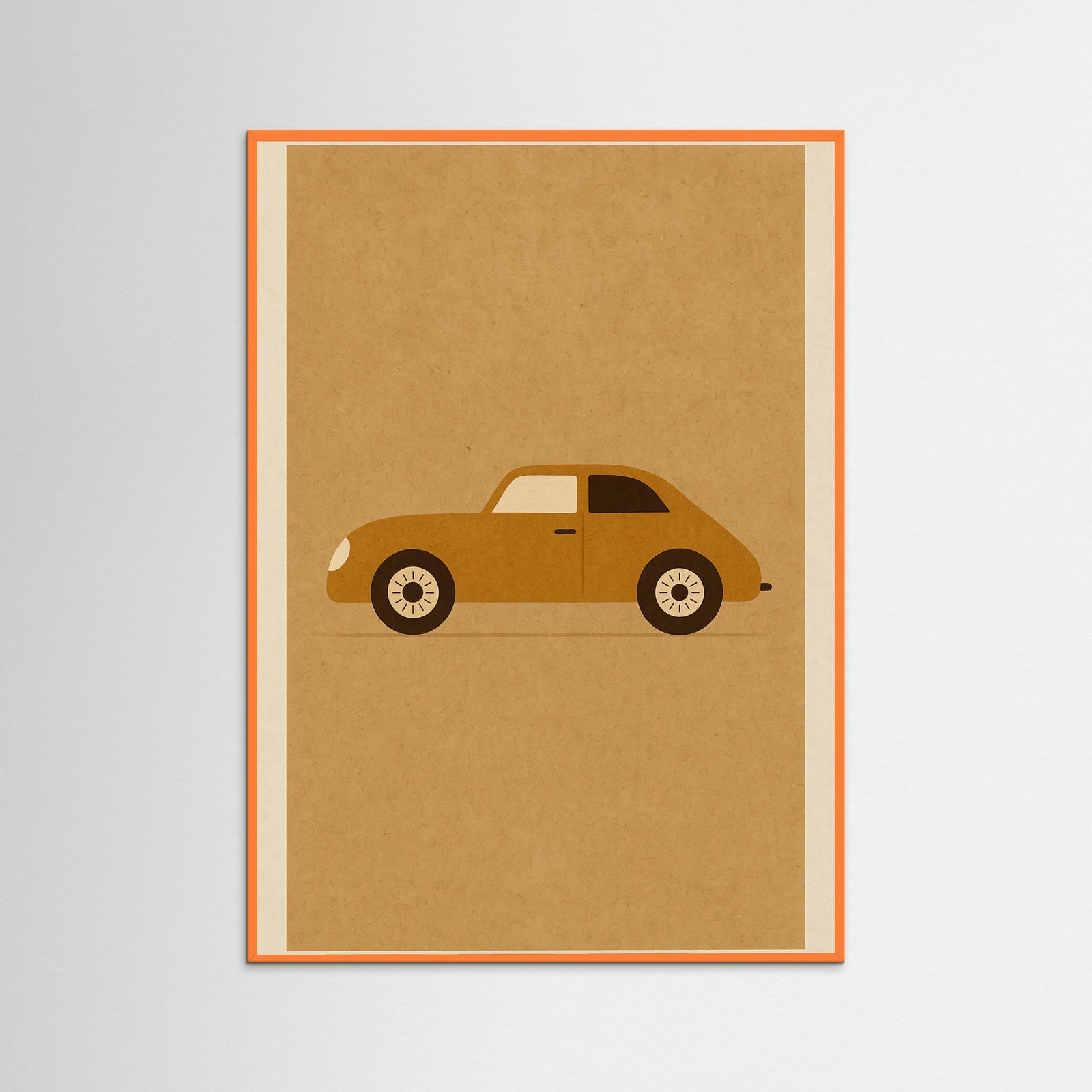 Orange Wood Vintage Racecar