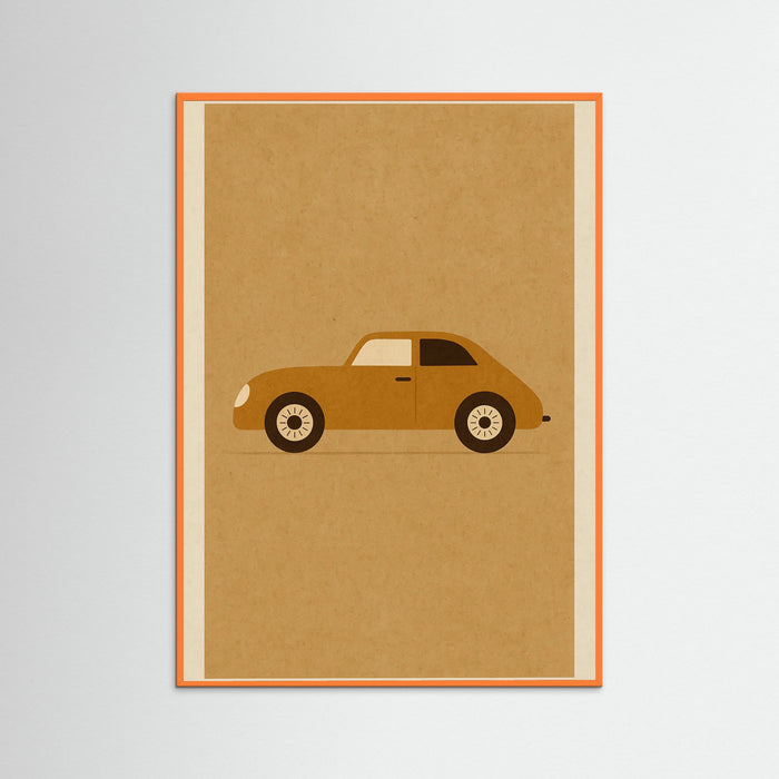 Orange Wood Vintage Racecar