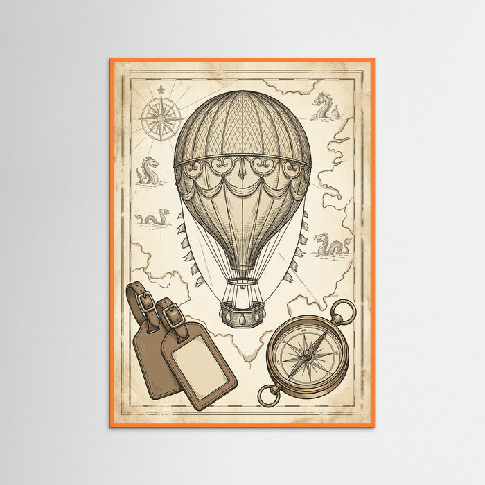 Orange Wood Vintage Travel Elegance