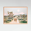 Orange Wood Wandering Tiger Poster