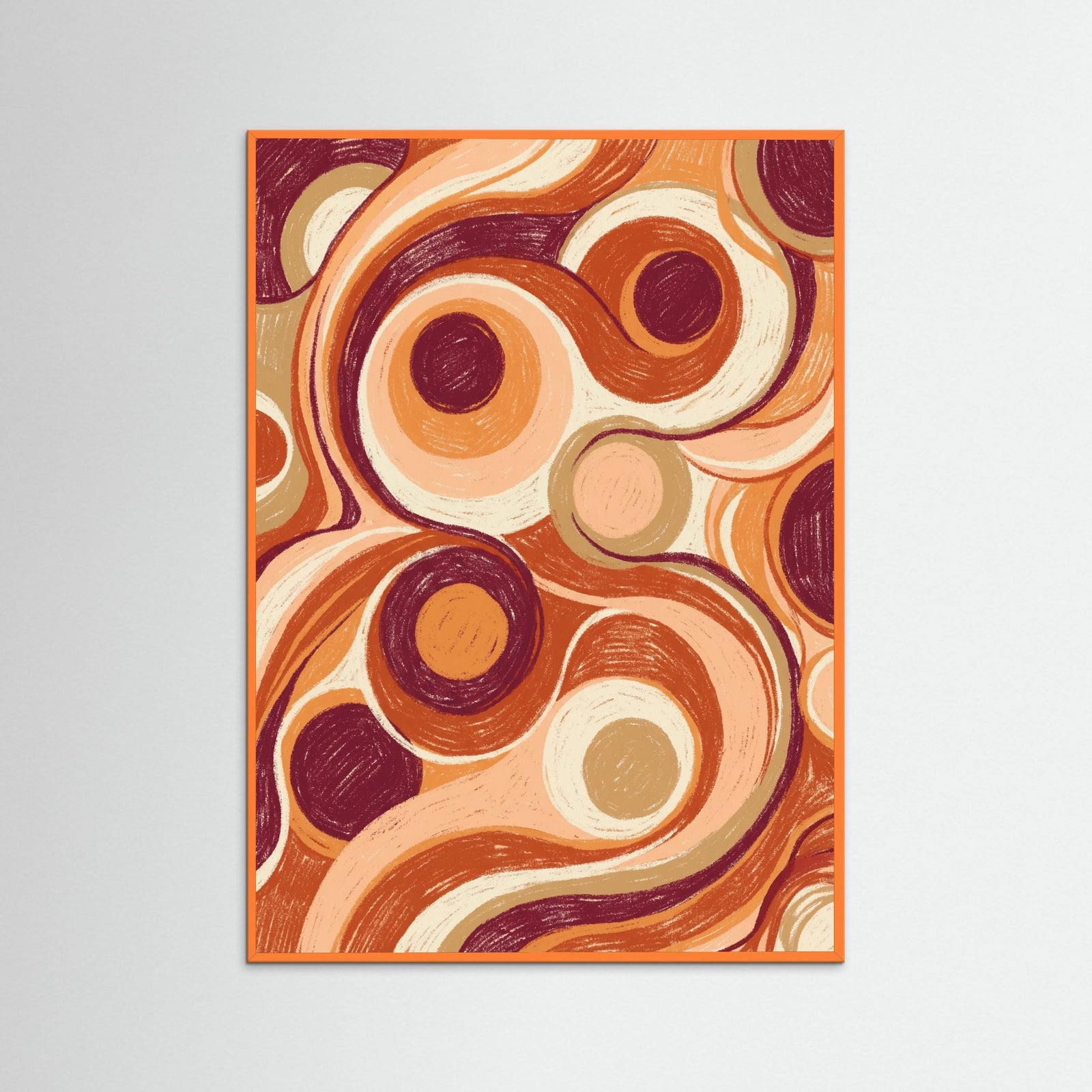 Orange Wood Warm Swirls