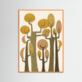Orange Wood Whimsical Abstract Tree