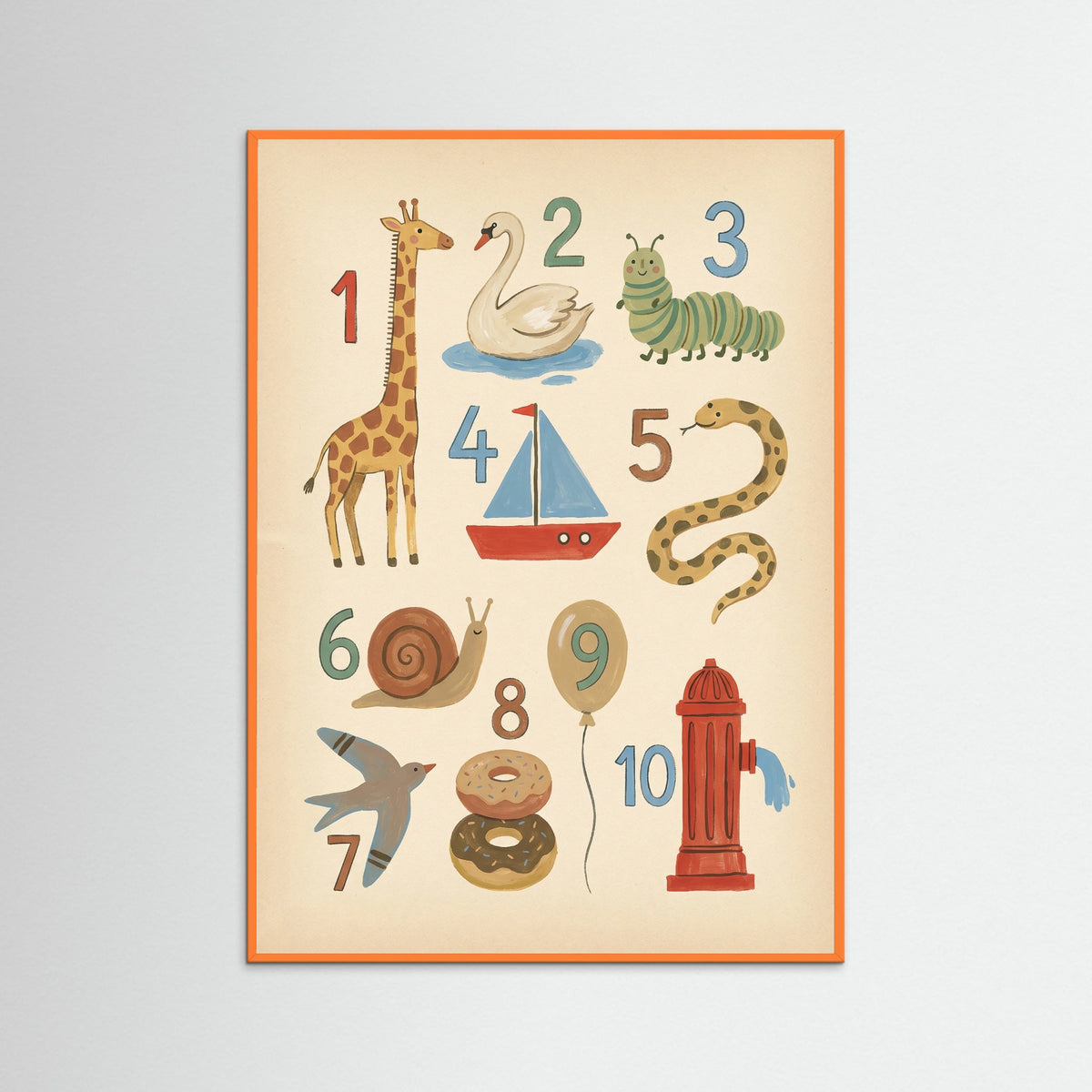 Orange Wood Whimsical Alphabet