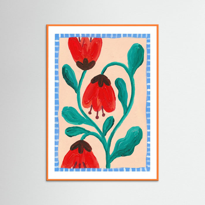 Orange Wood Whimsical Bloom