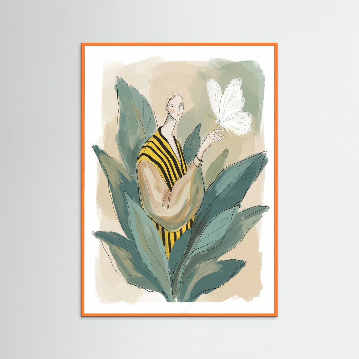 Orange Wood Whimsical Bloom