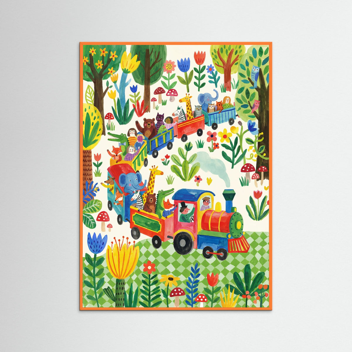 Orange Wood Whimsical Bus Ride