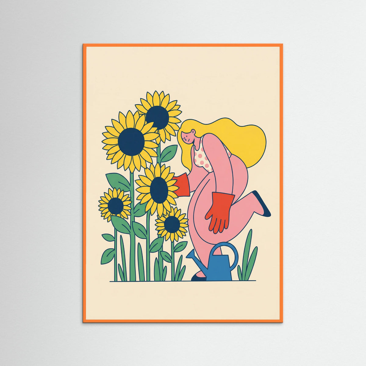 Orange Wood Whimsical Cyclist