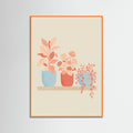 Orange Wood Whimsical Floral Vase