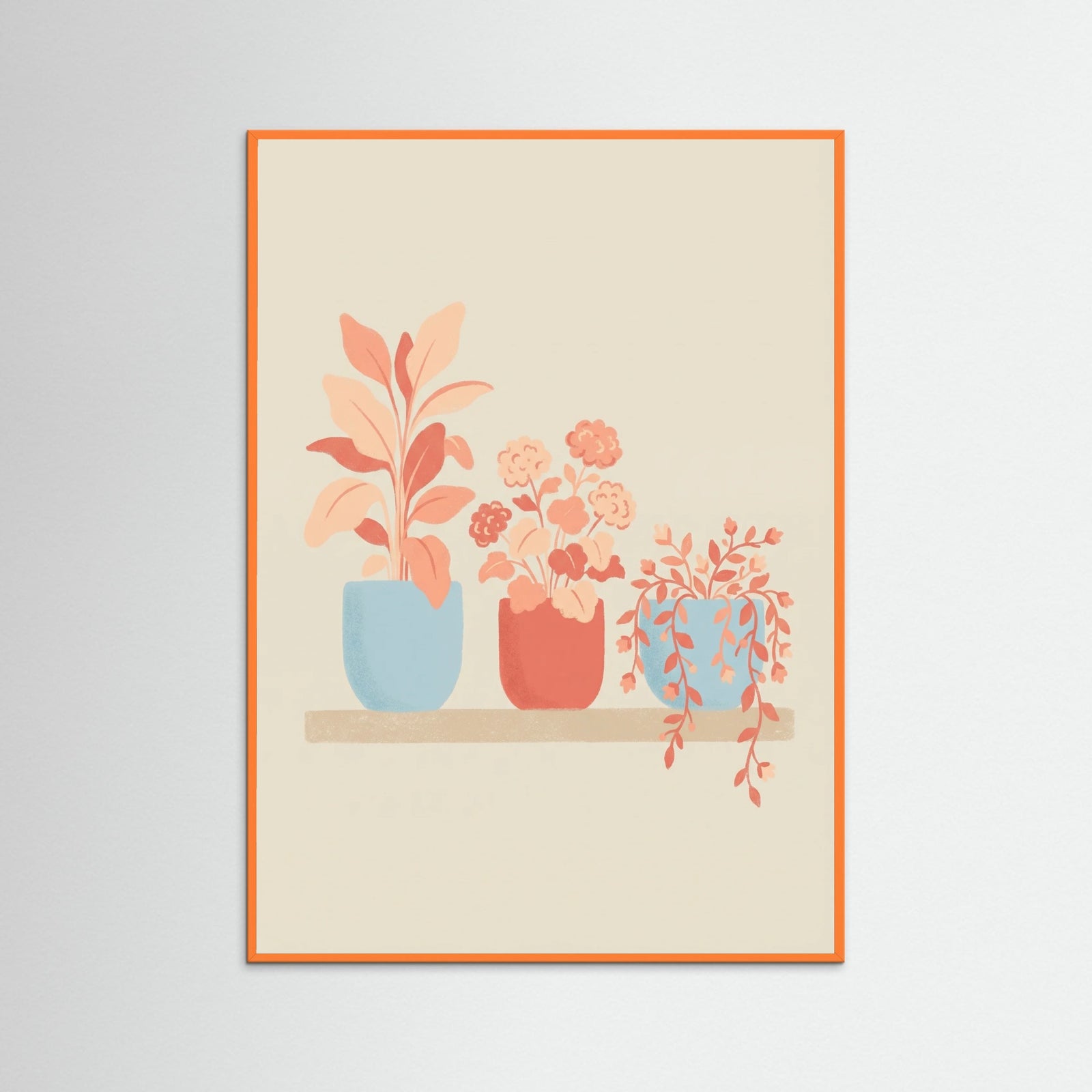 Orange Wood Whimsical Floral Vase