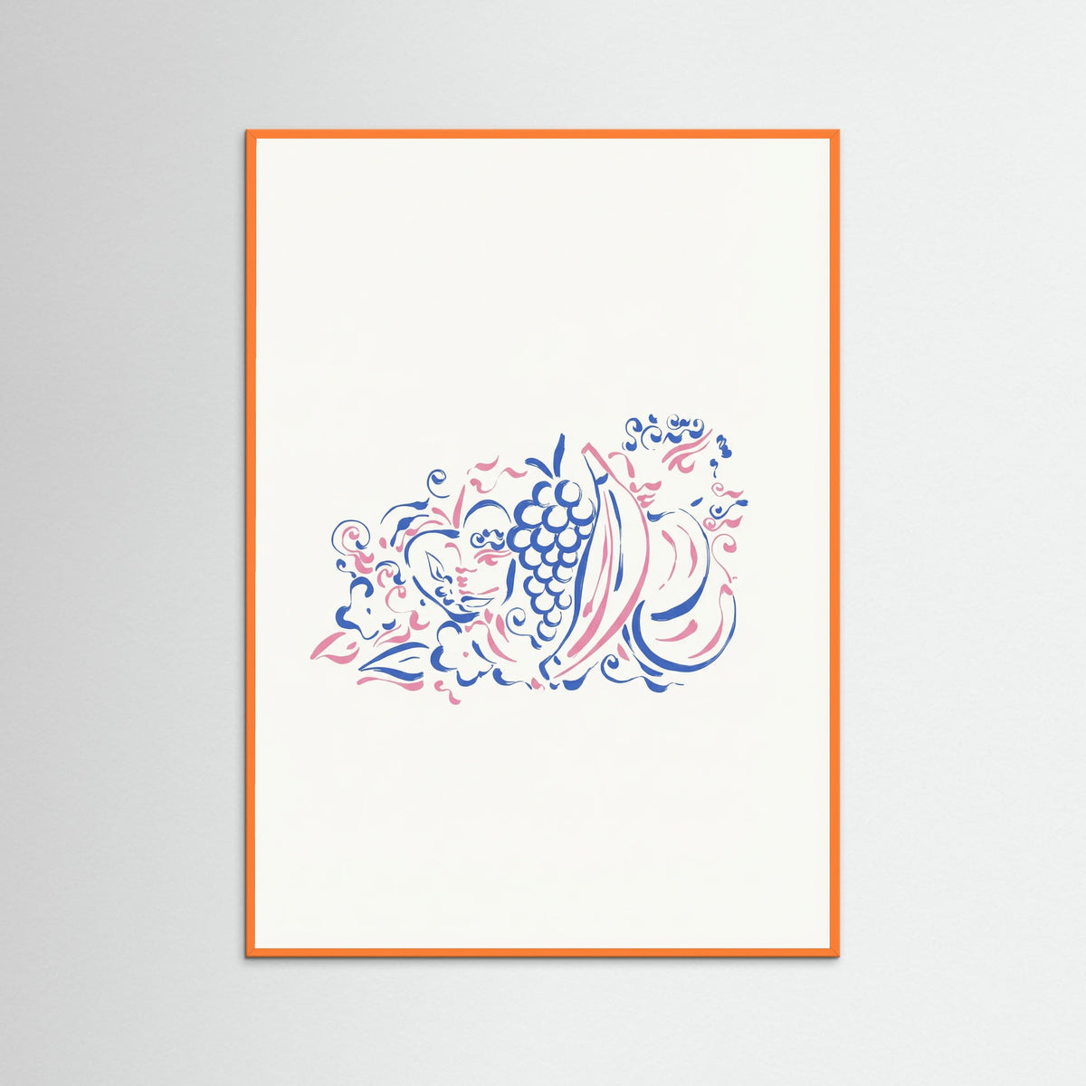 Orange Wood Whimsical Fruit Medley