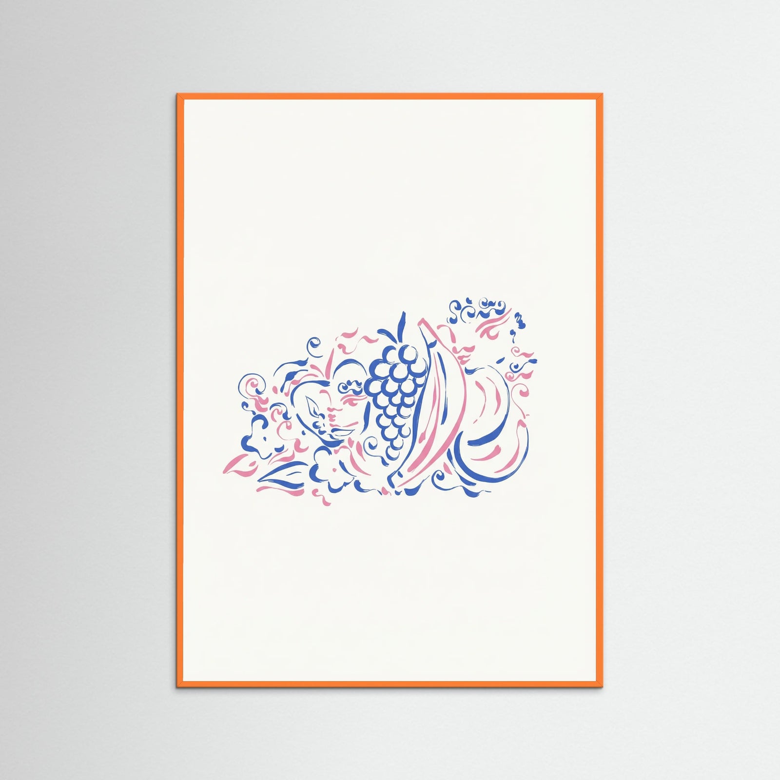 Orange Wood Whimsical Fruit Medley