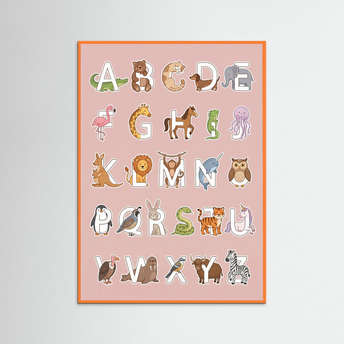 Orange Wood Whimsical Number Animals