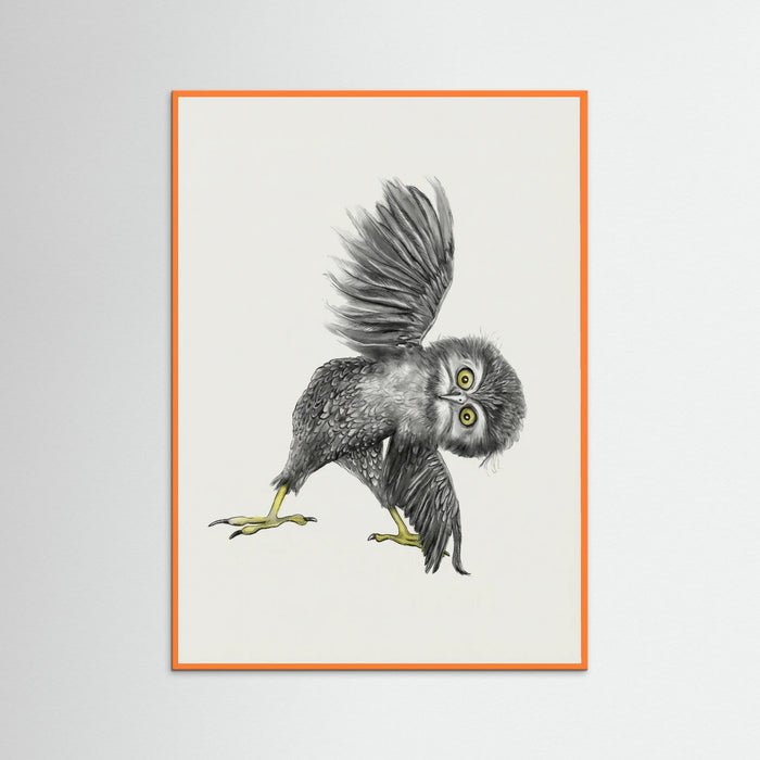 Orange Wood Whimsical Owl Yoga