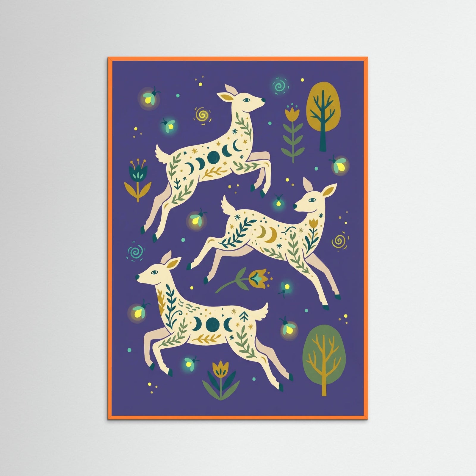 Orange Wood Whimsical Spirit Horses