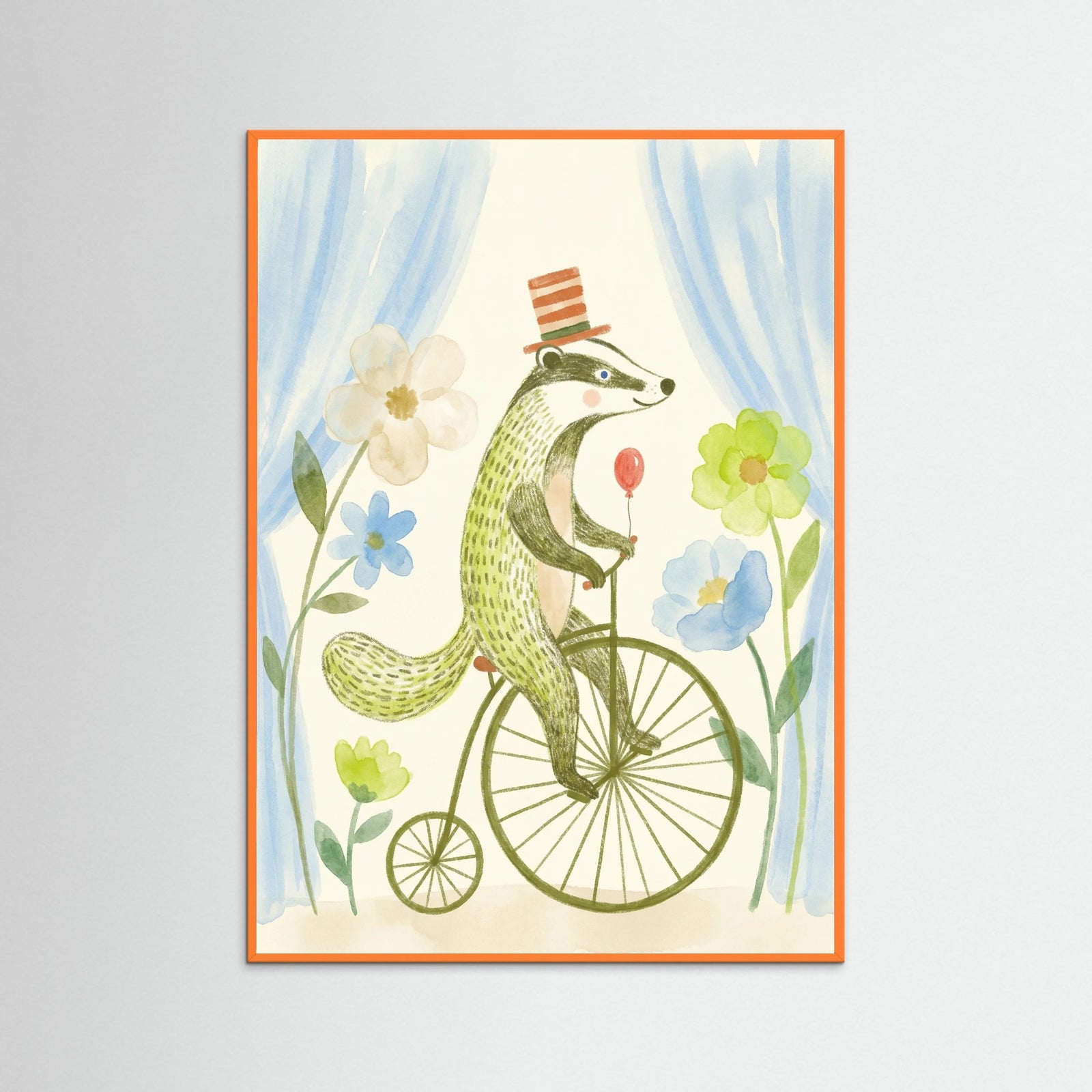 Orange Wood Whimsical Wheeled Wonder