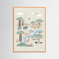 Orange Wood Whimsical World Atlas