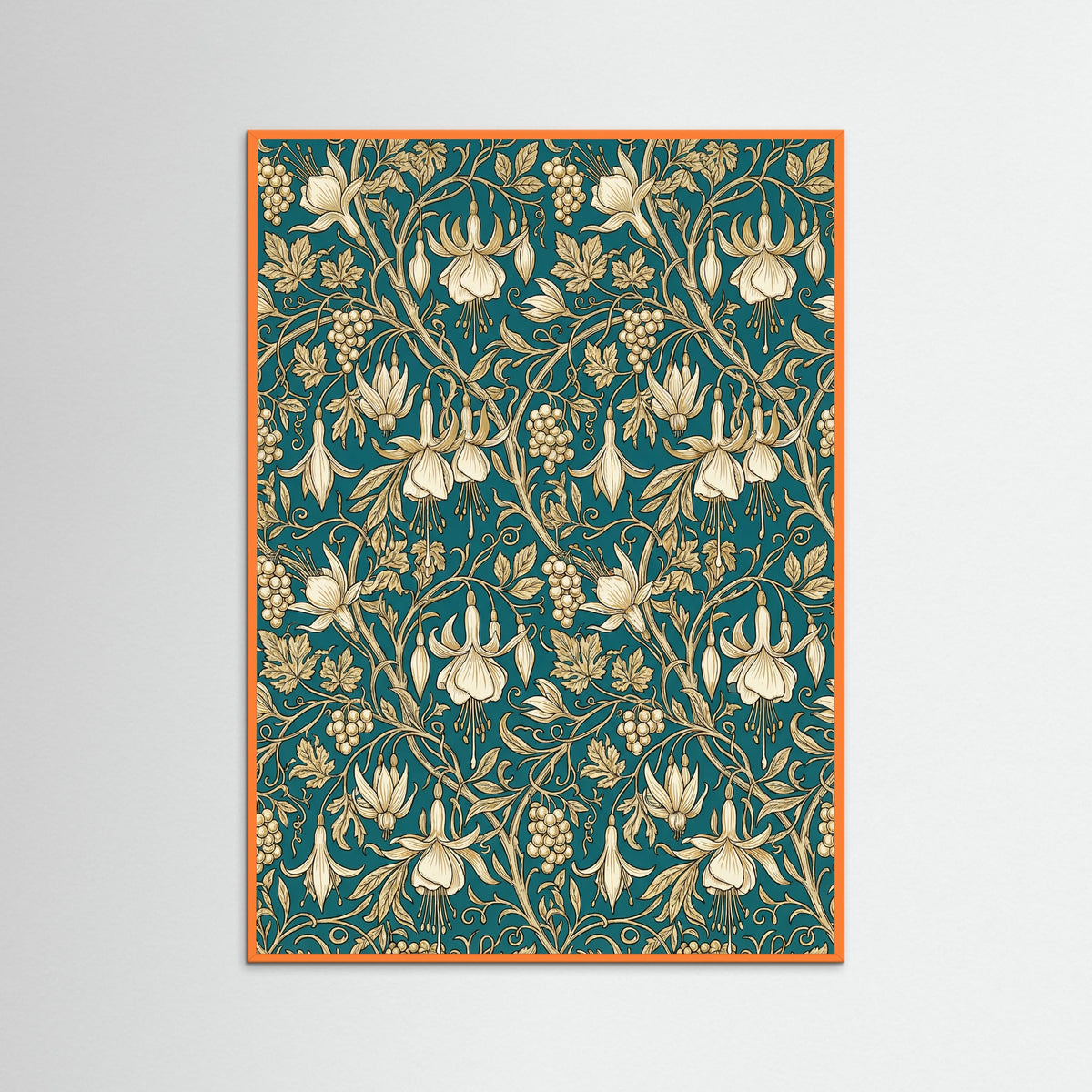 Orange Wood Wild Tulip Pattern