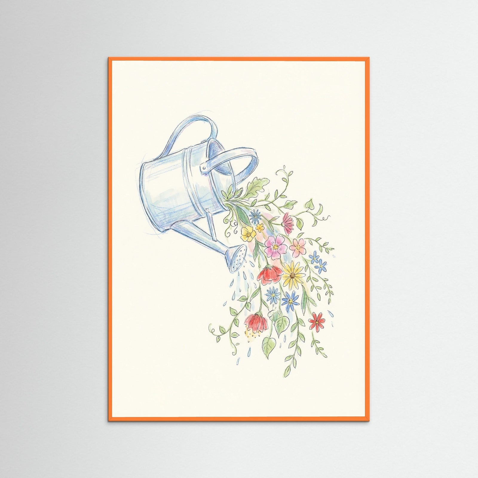 Orange Wood Wildflower Amphora