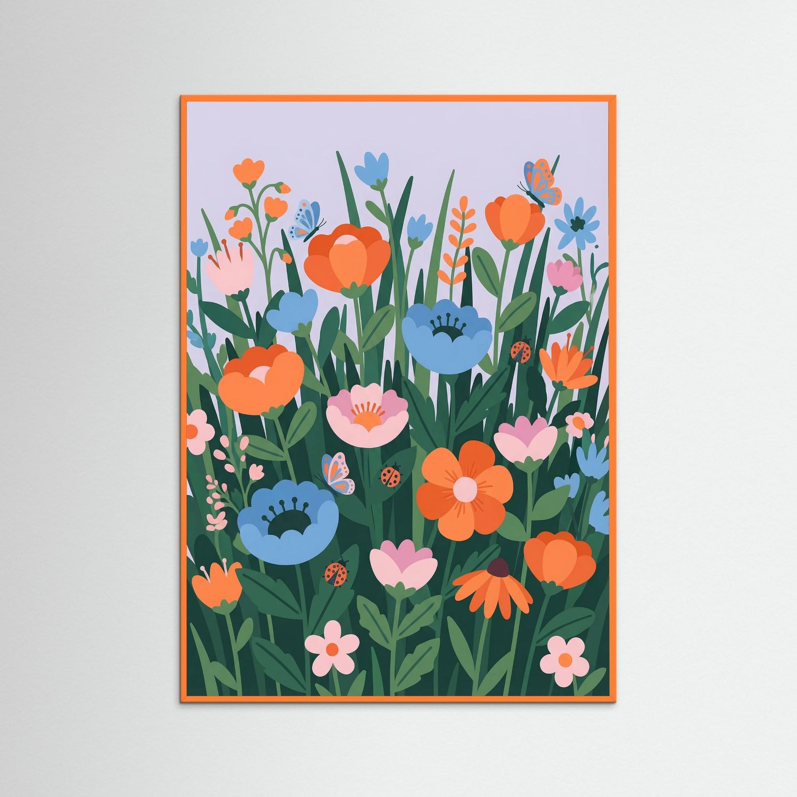 Orange Wood Wildflower Embrace