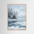 Orange Wood Winter Alpine Path