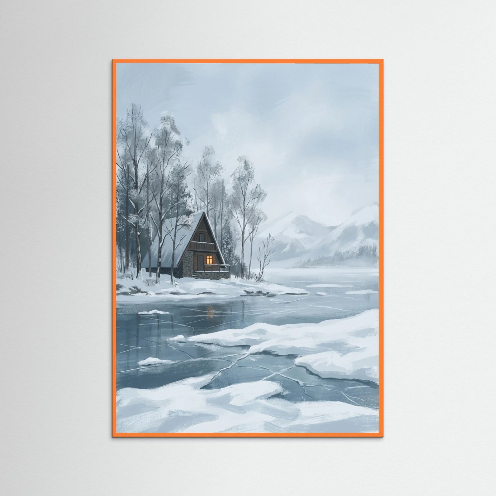 Orange Wood Winter Alpine Path