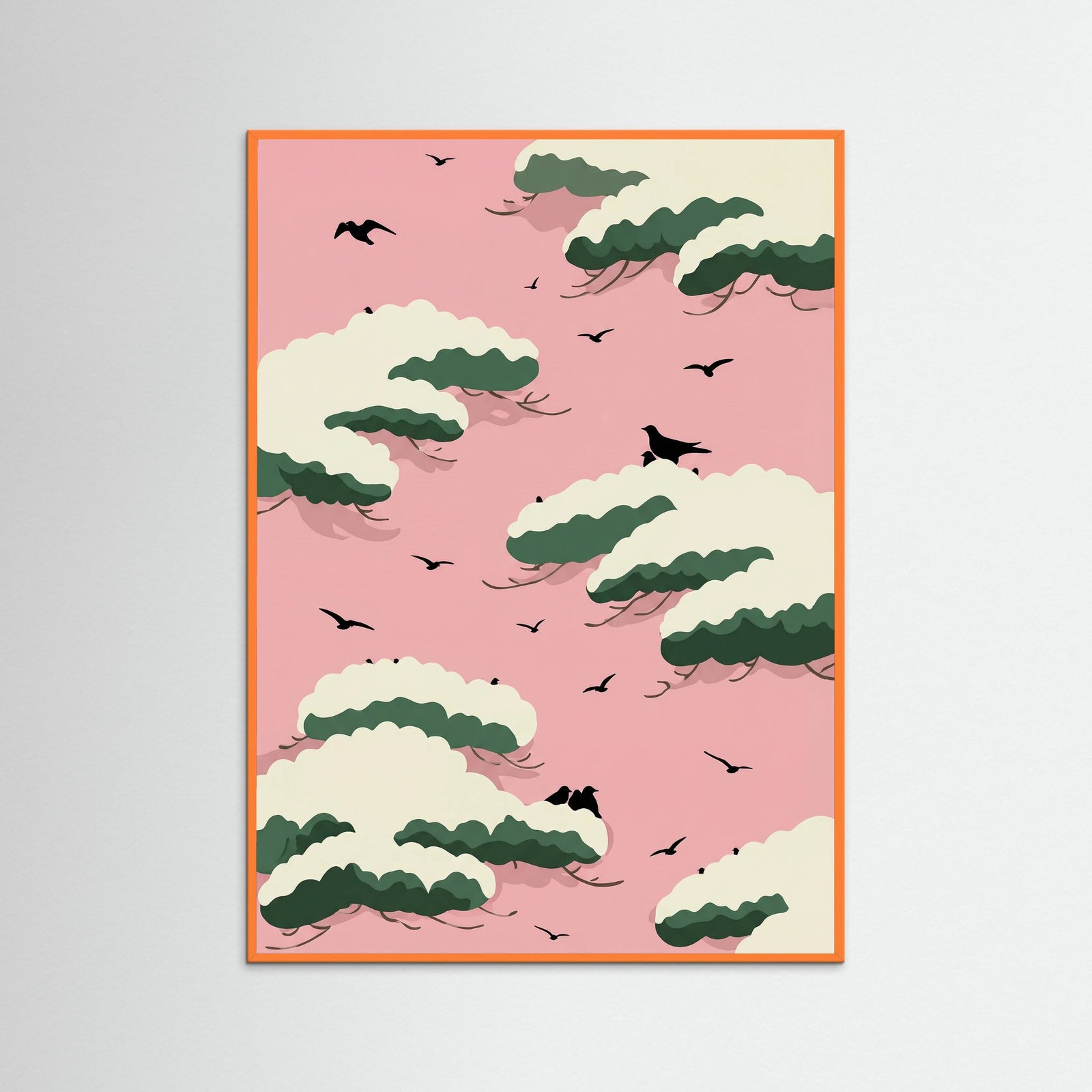 Orange Wood Winter Cloud Serenity