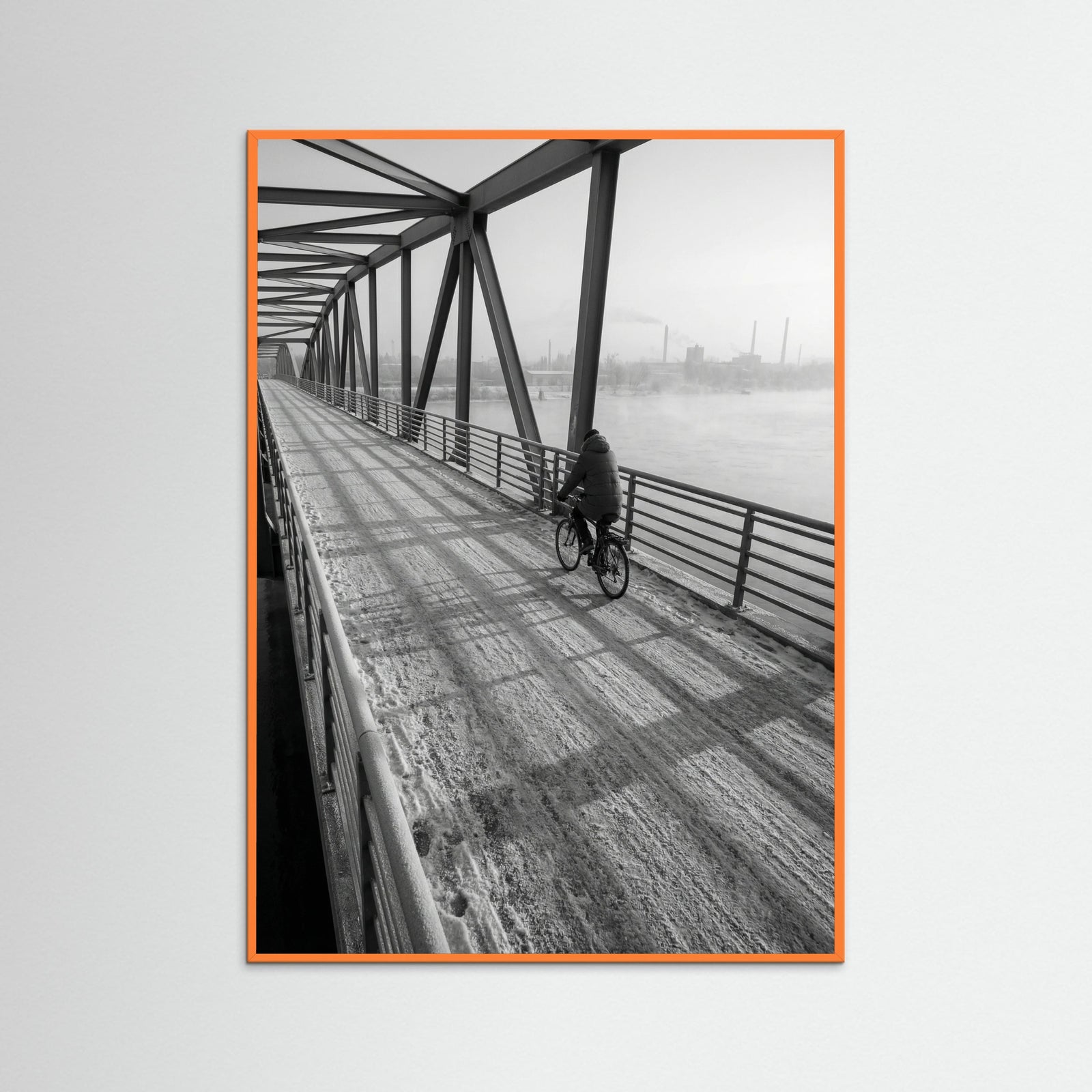 Orange Wood Winter Dawn Street