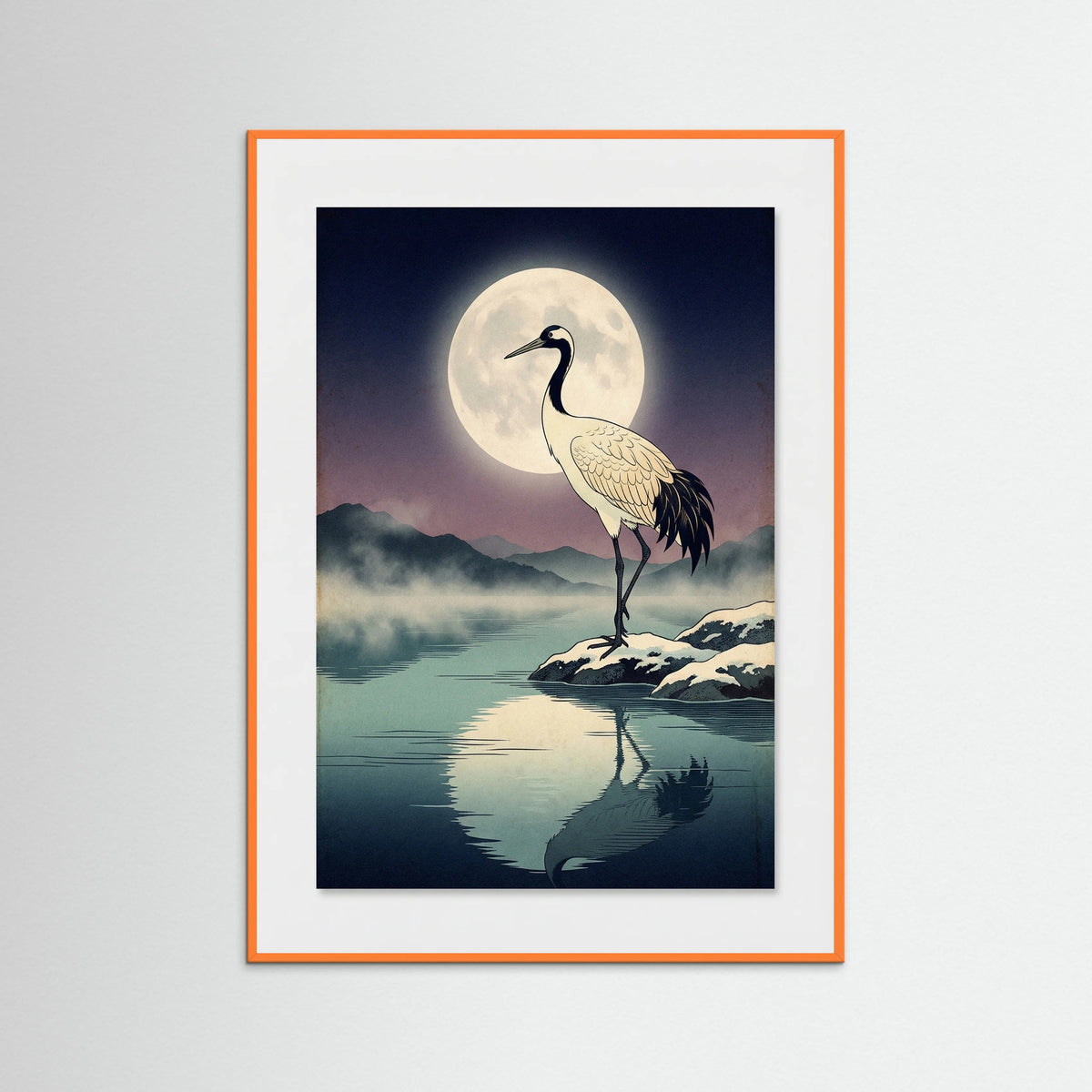 Orange Wood Winter Heron