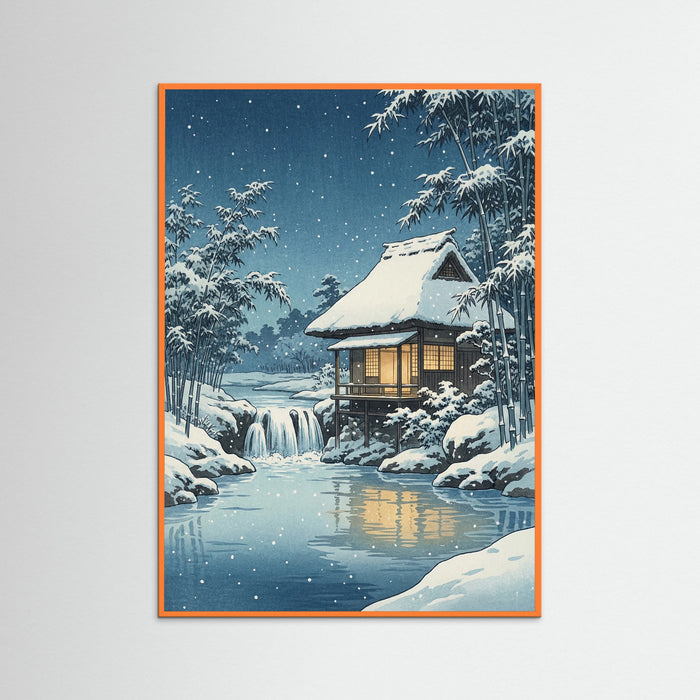 Orange Wood Winter Lakeside Shrine