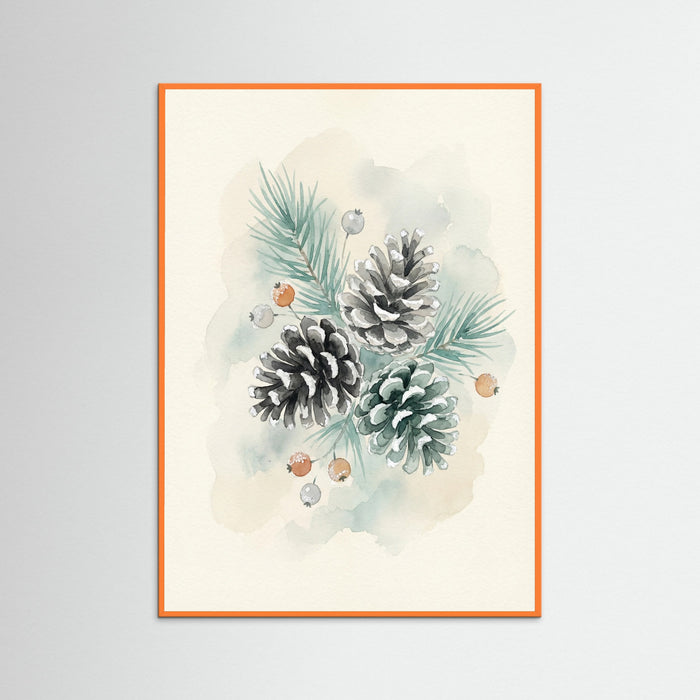Orange Wood Winter Songbird