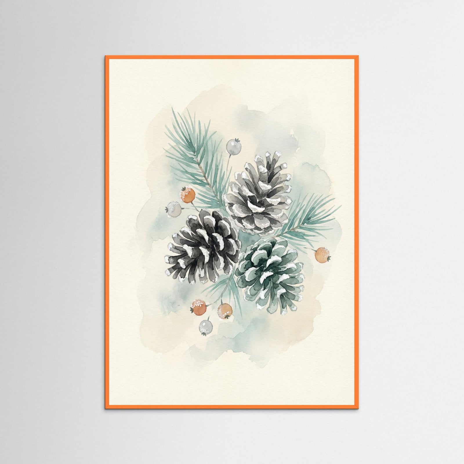 Orange Wood Winter Songbird