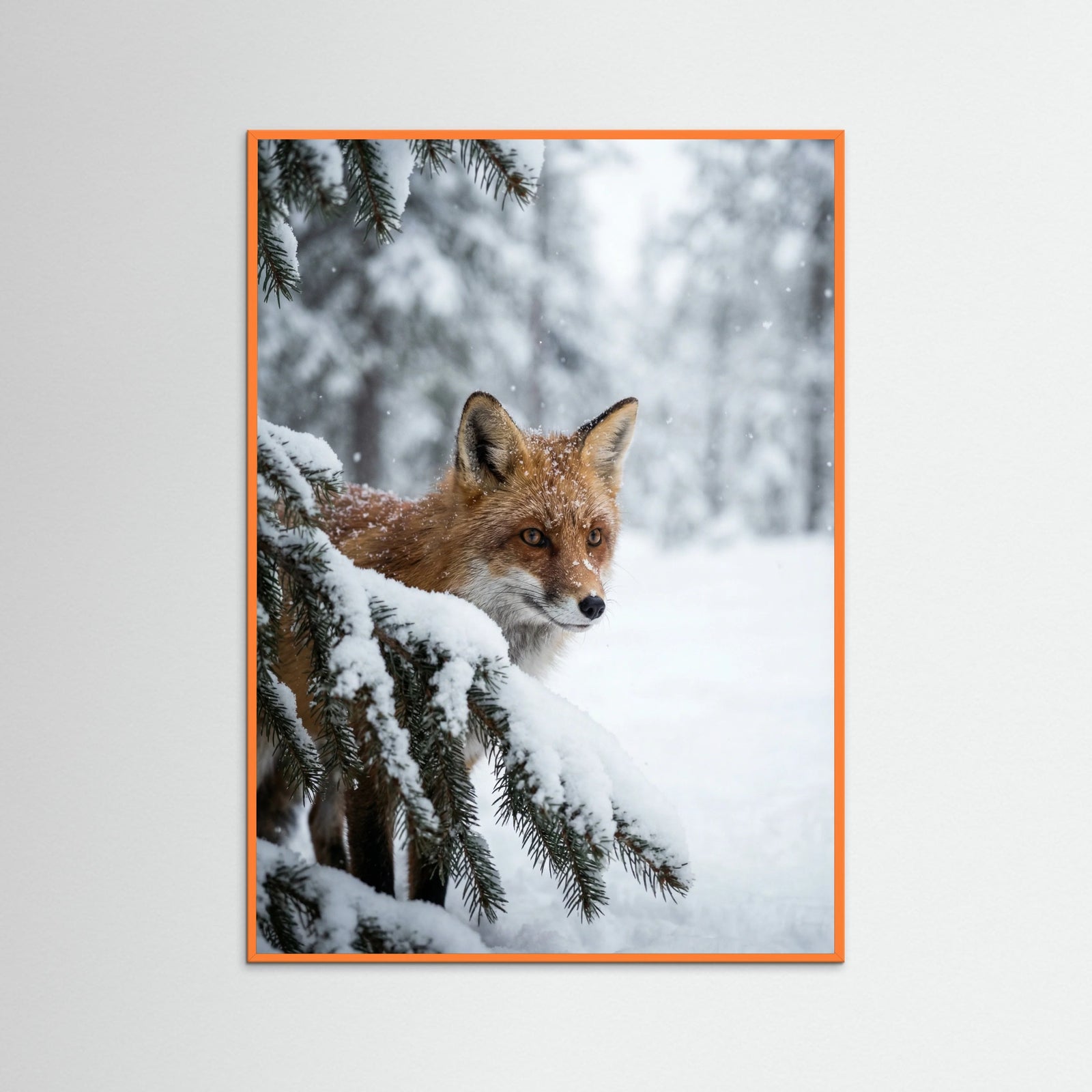 Orange Wood Winter Stag