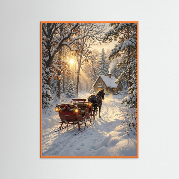 Orange Wood Winter Steam Train