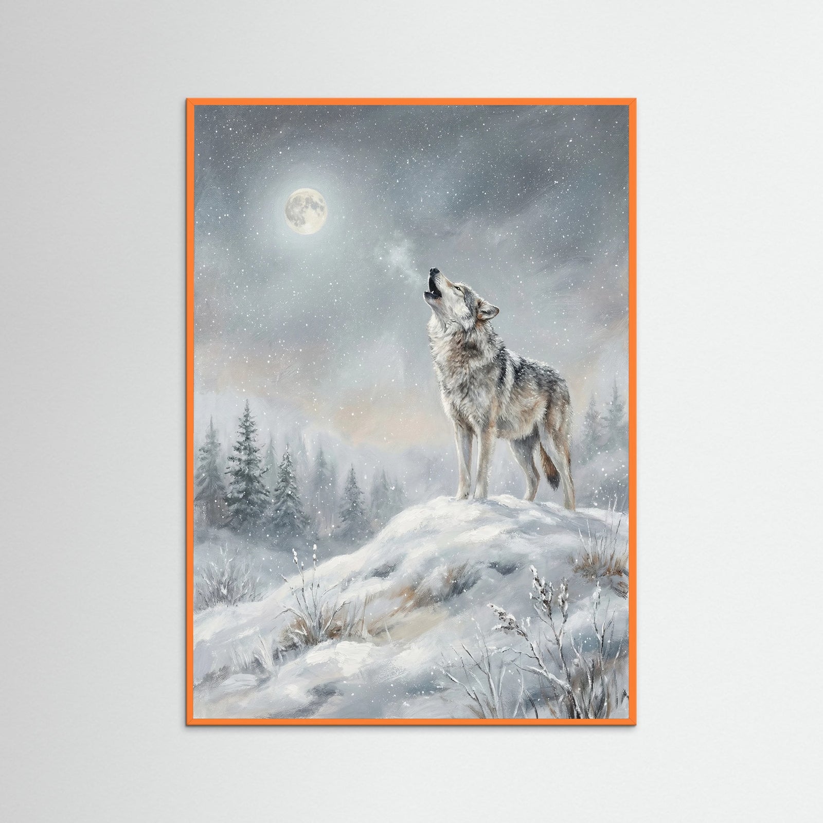 Orange Wood Winter Swans Serenity