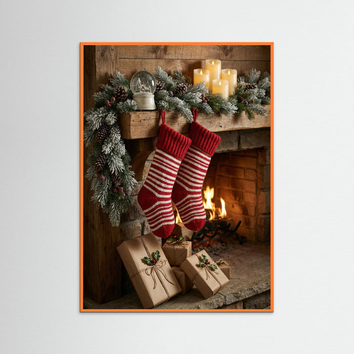 Orange Wood Winter Wonderland Hearth