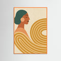 Orange Wood Woman Abstract Swirls