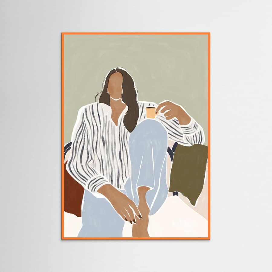 Poster Woman Enjoying a Cup of Espresso – poster e stampa artistica