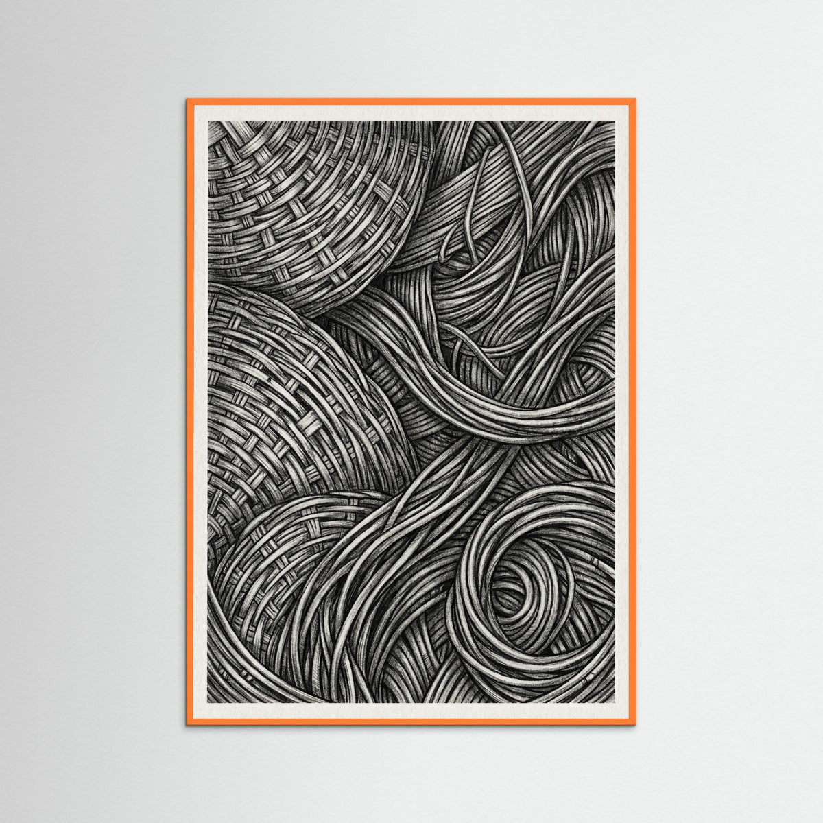 Orange Wood Woven Folds