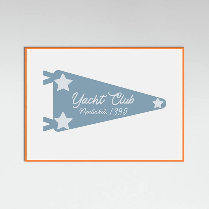 Yacht Club Blue Pennant Poster – plakat og kunsttryk