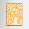 Orange Wood Yellow Striped Flower Poster