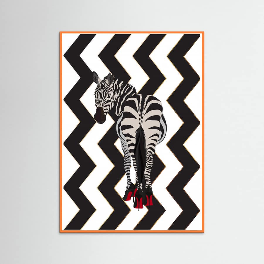 Zebra Heels Zigzag Poster – plakat og kunsttryk